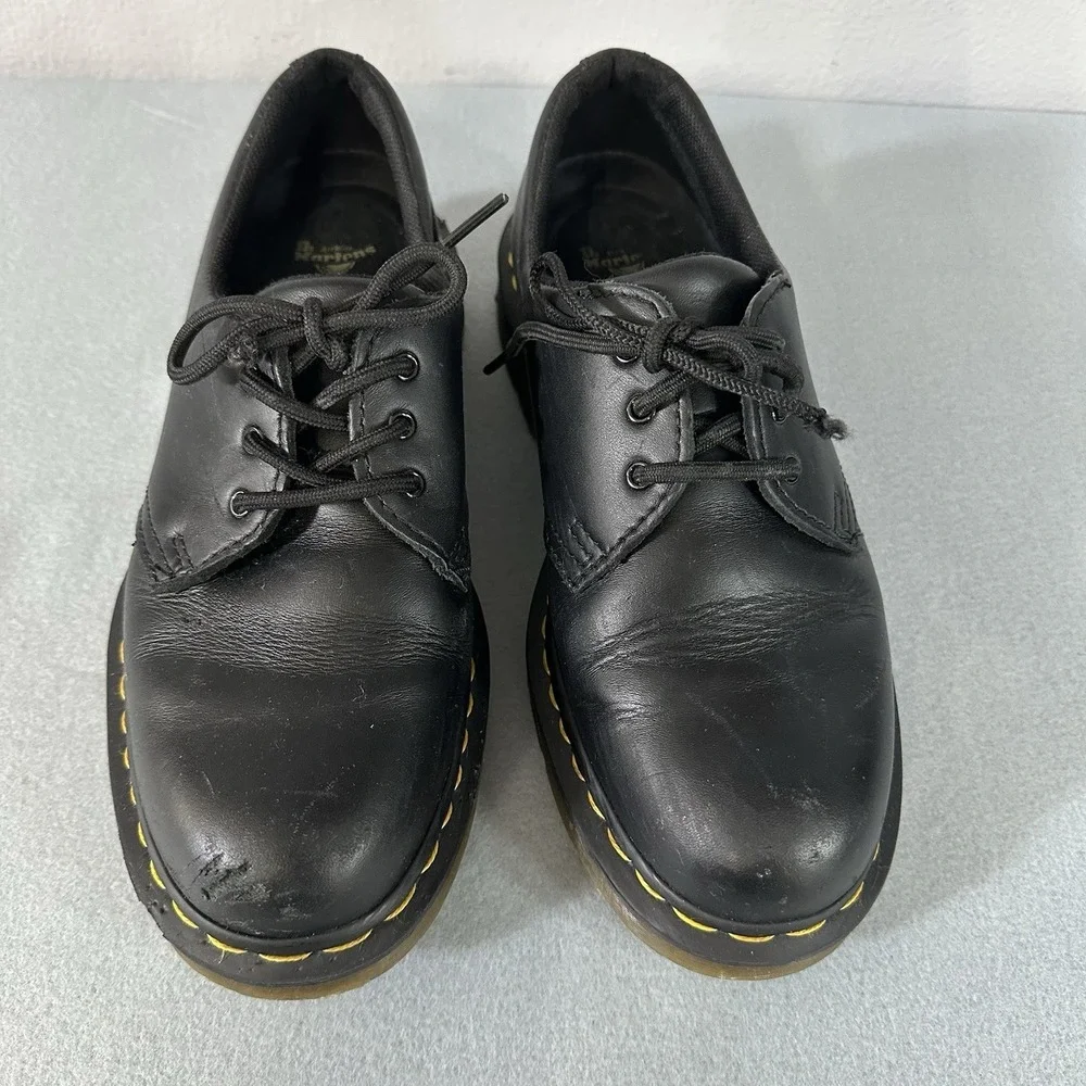 Dr Martens Oxford Shoes Mens 8 Women's 9 Black Leather 3 Eye Derby 1461